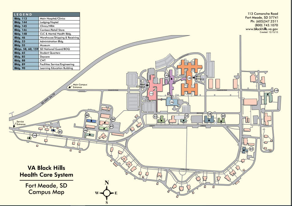 Campus Map Va Black Hills Health Care Veterans Affairs